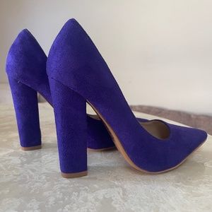 Bright Purple Suede Pumps - Size 8